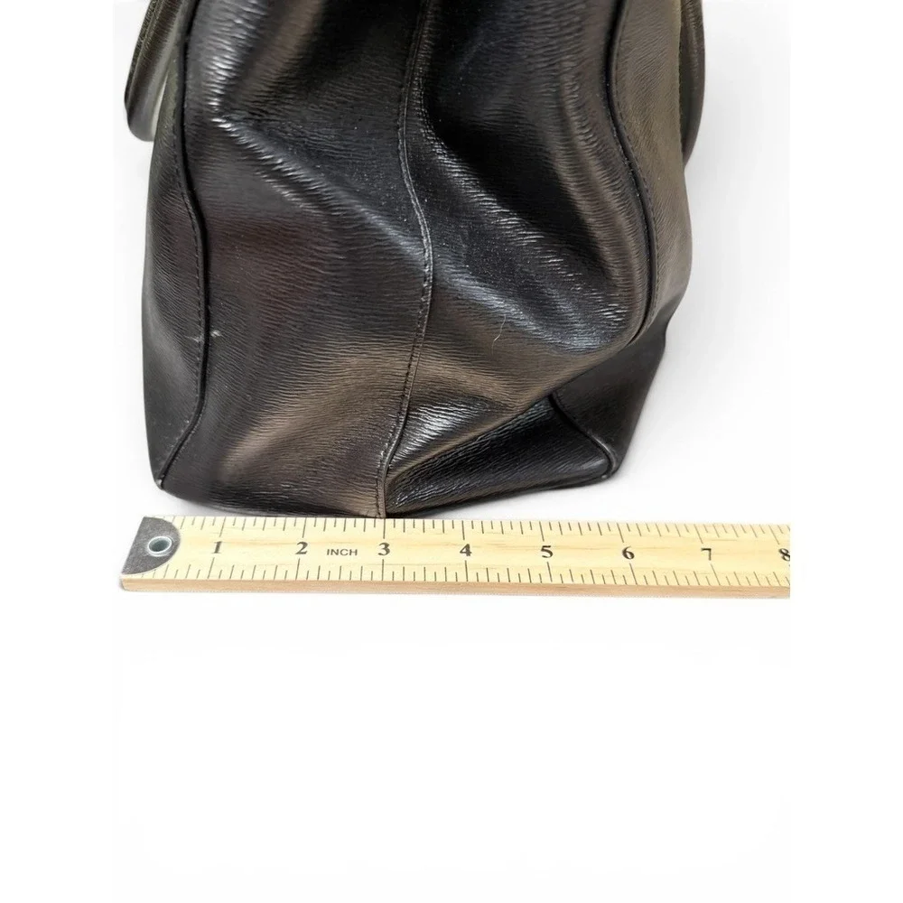 Lauren Ralph Lauren Tote Bag Black Cream Colorblock Leather Work Bag Dustbag